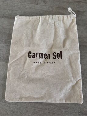 Authentic Carmen Sol Canvas drawstring Dust Bag Made In Italy 14X11 inches
